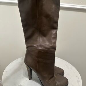 Gucci Brown Leather Heeled Boots